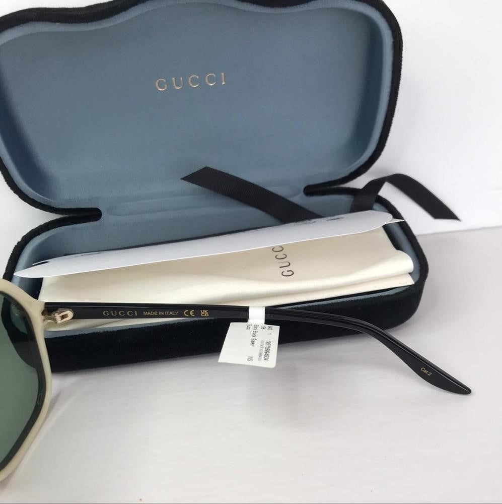 Gucci Gg0734s 004 Square Aviator Negro Acetato Original