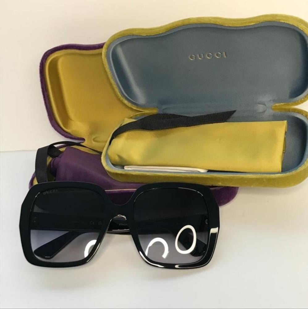 💯 Original  Gucci GG0096S 001 54 Black Square Sunglasses