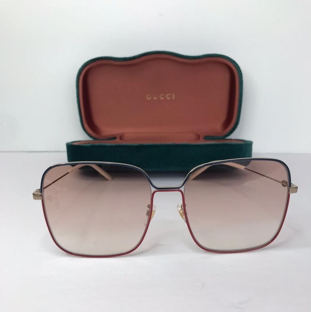 NEW - 💯 Original Gucci Orange Gradient Square Ladies Sunglasses GG0443S 005 60