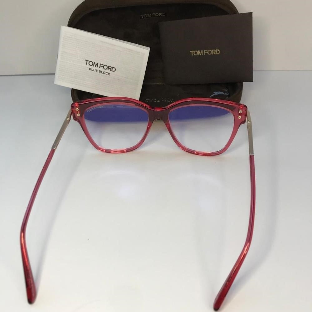 💯- New Original Ford 5704 066 Transparent Red / Blue Block Eyeglasses TF570…