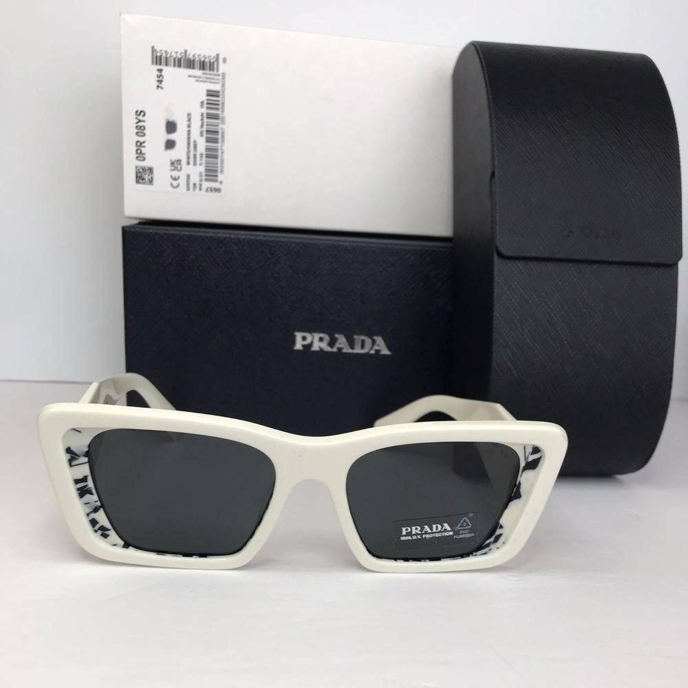 💯- Authentic New PRADAPR 08YS white havana black Sunglasses