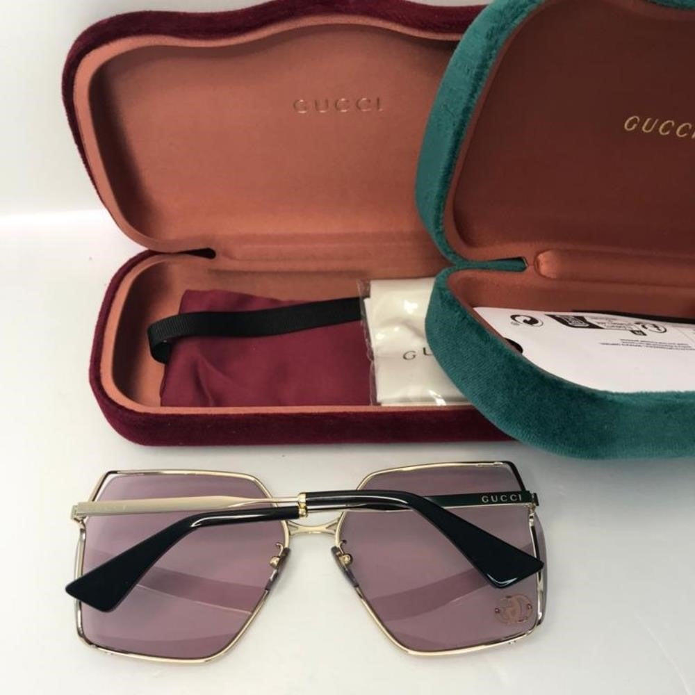 New  - 💯 Original GUCCI violet GG0817S 007 Oversized Sunglasses