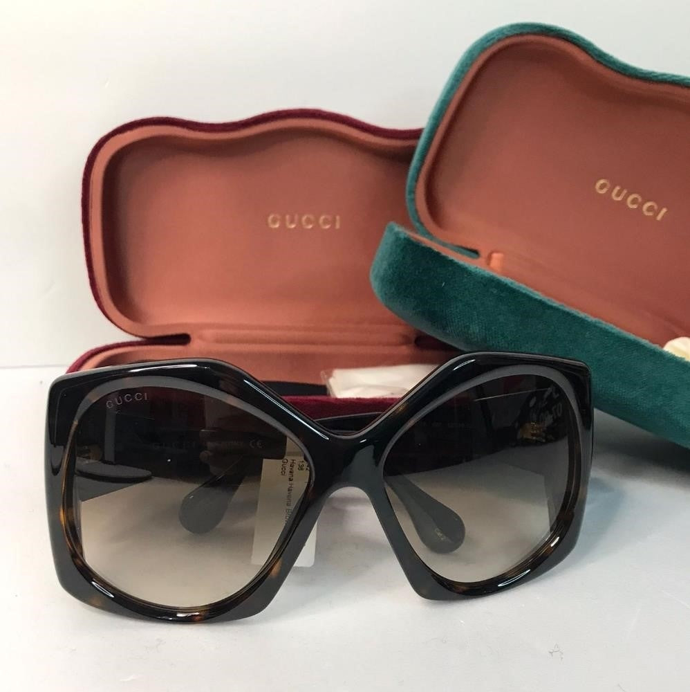 💯 original  New Gucci OVERSIZED   HAVANA BROWN Sunglasses, GG0875S-002-6