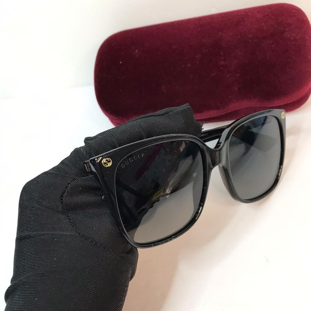 💯 original Gucci Grey Gradient Cat Eye Ladies Sunglasses GG0022S 001