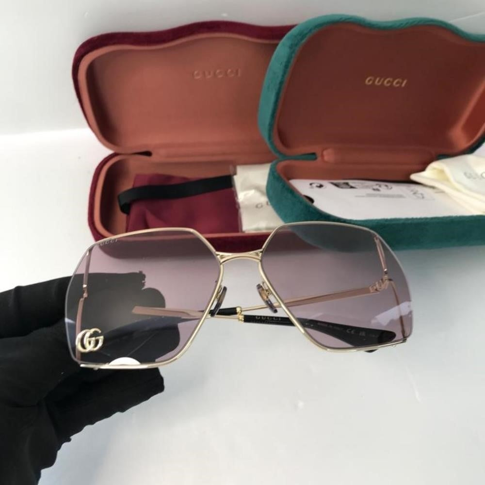 New  - 💯 Original GUCCI violet GG0817S 007 Oversized Sunglasses