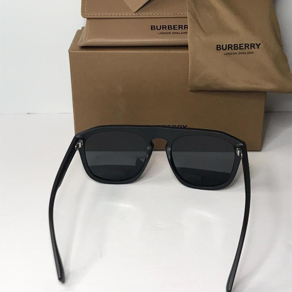 💯 BE 4396U Authentic New BURBERRYWren Polarized Dark Grey Browline Men's