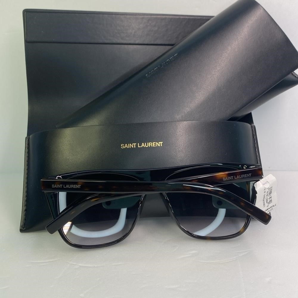 New 💯 Original SAINT LAURENT  Acetate Flat Top SL1 Sunglasses Tortoise