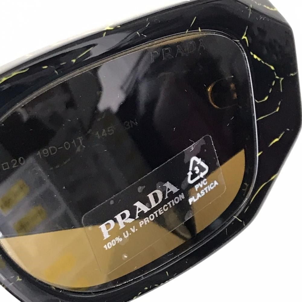 Authentic Prada0PR 17WS Sunglasses in Black/Yellow Marble