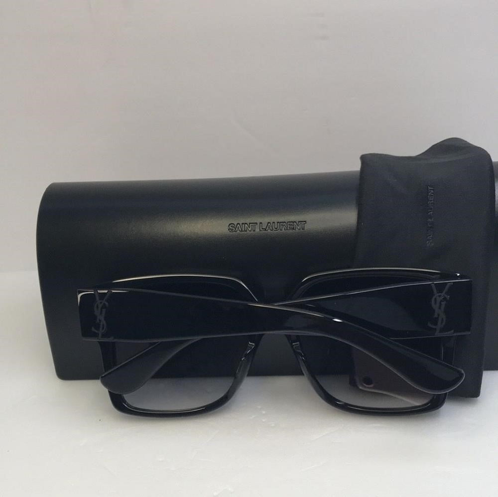 Saint Laurent Acetate Flat Top Sunglasses SL M9 002 Black