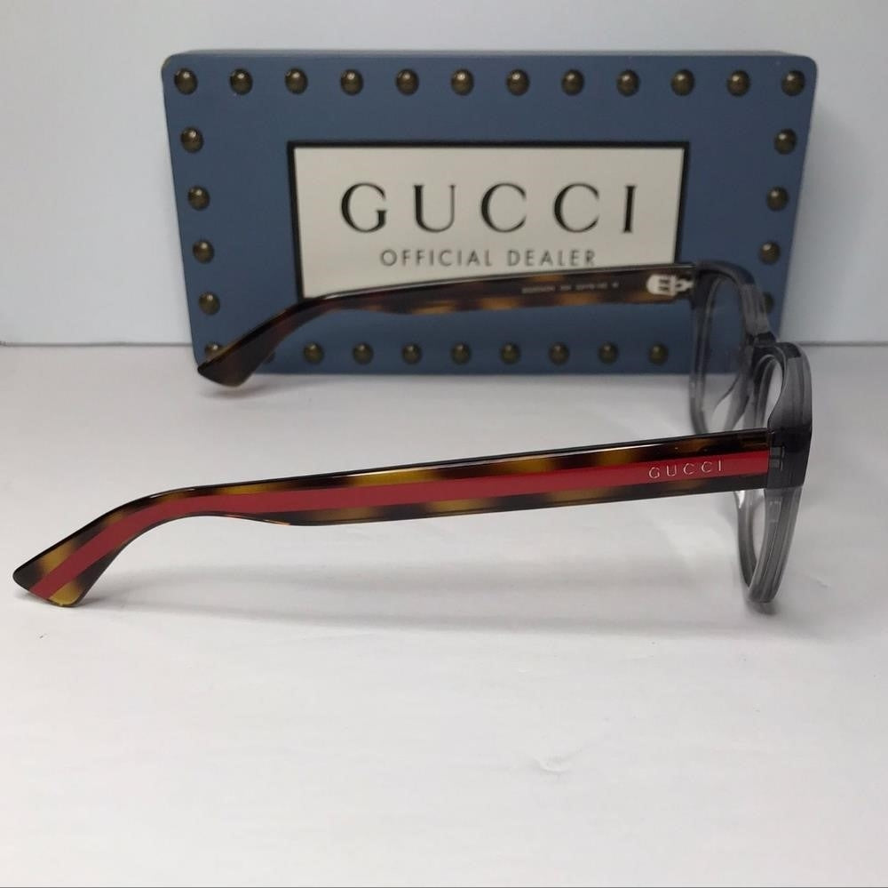 💯 Original Gucci's GG0004ON  soft lines across  frames acetate front.Iconic web