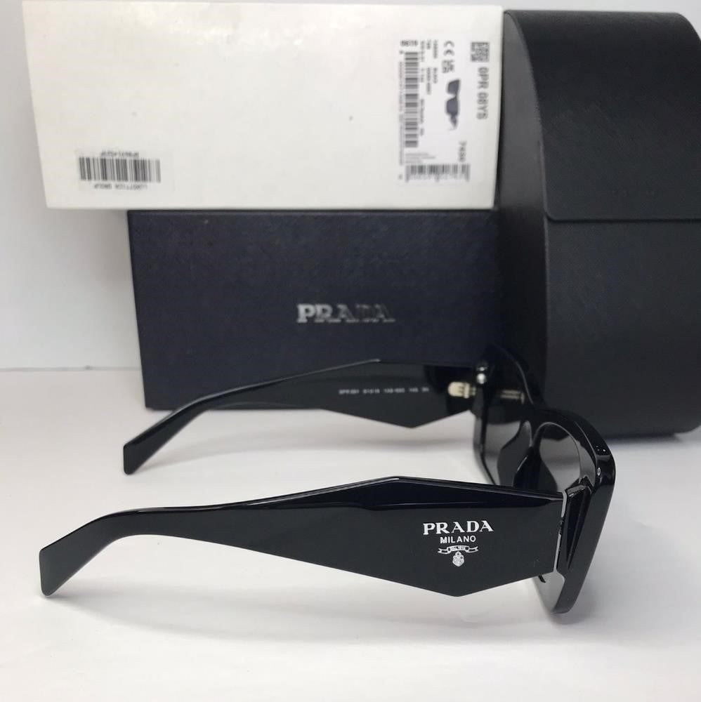 💯 - Authentic New Prada PR-08YS 1AB5S0 Sunglasses Women's Black Dark Grey Bu…