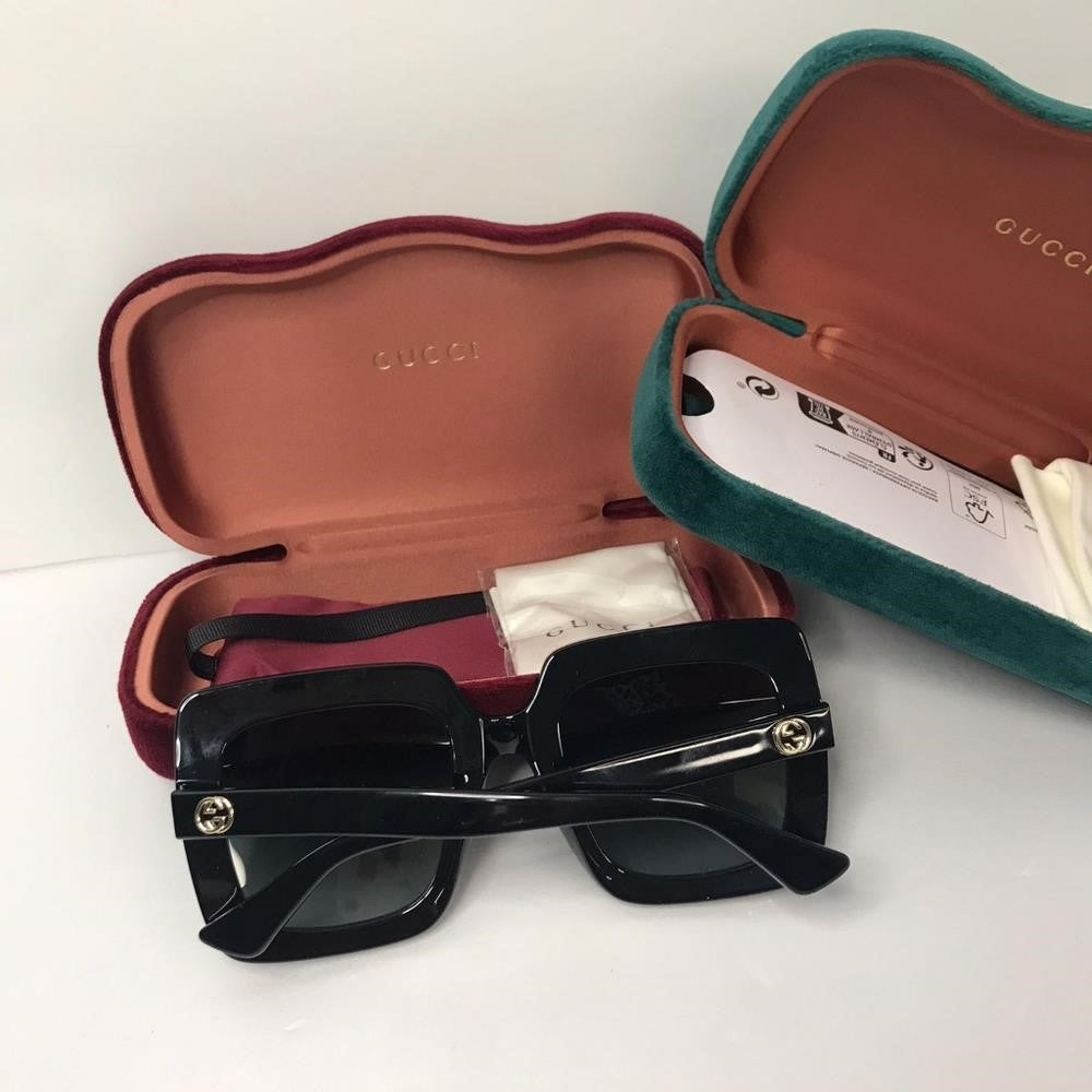 💯 Original GG0328S 001 53Gucci 53 mm Black Sunglasses