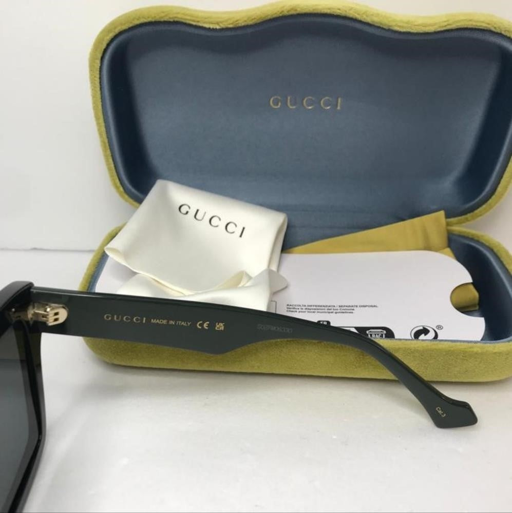 ORIGINAL _💯 BRAND NEW GUCCI GG0962S 009 Black/Green/Grey Unisex Sunglasses