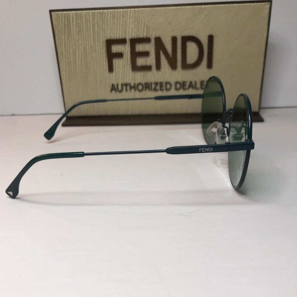 Original New Fendi Waves Green Round Ladies Sunglasses FF 0248/S 01ED/XR 53.