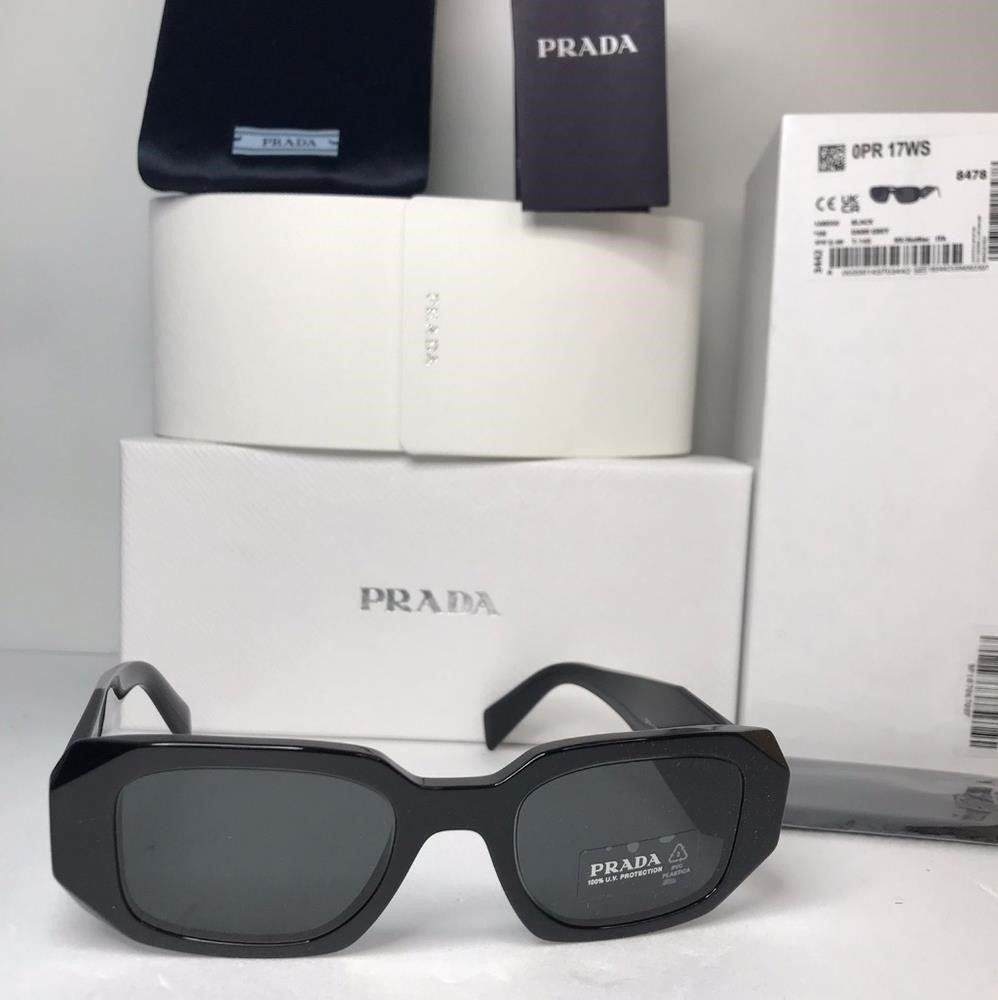 New - 💯 Original PRADA0PR 17WS  Season Runway  BLACK Sunglasses