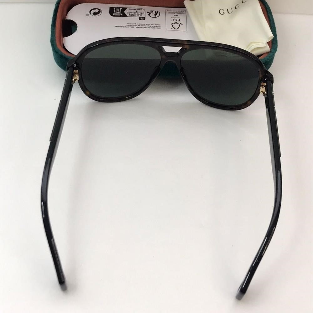 New - 💯 Original Gucci GG0463S Men's Aviator Sunglasses, Brown/Green