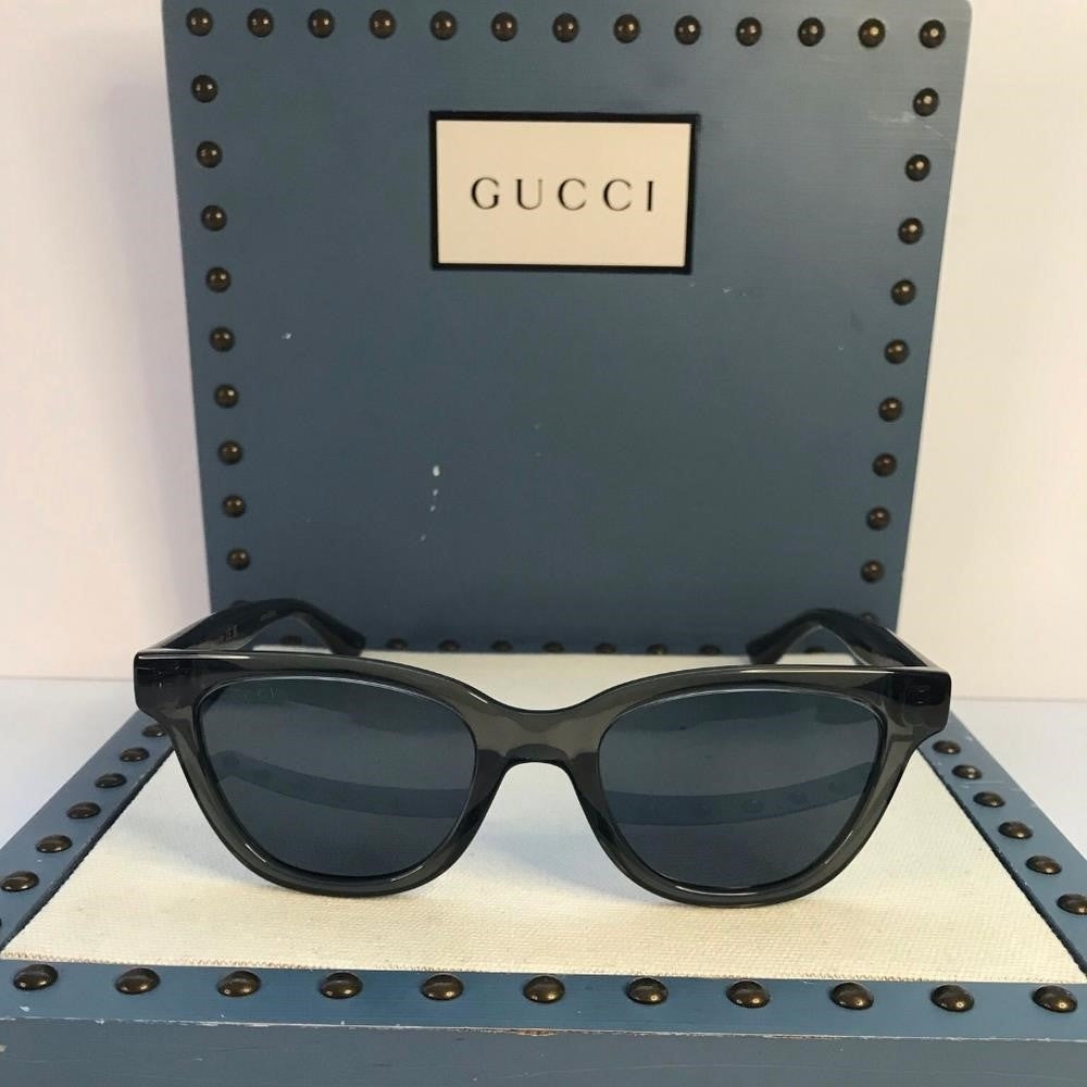 NEW GUCCI GG1116S 003 Gray Blue Square Men Unisex Sunglasses