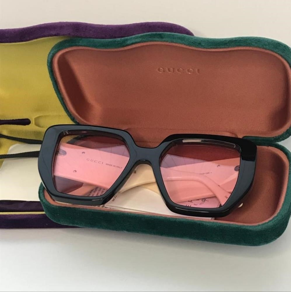 💯 New Gucci Pink Geometric Ladies Sunglasses GG0956S 002 54.