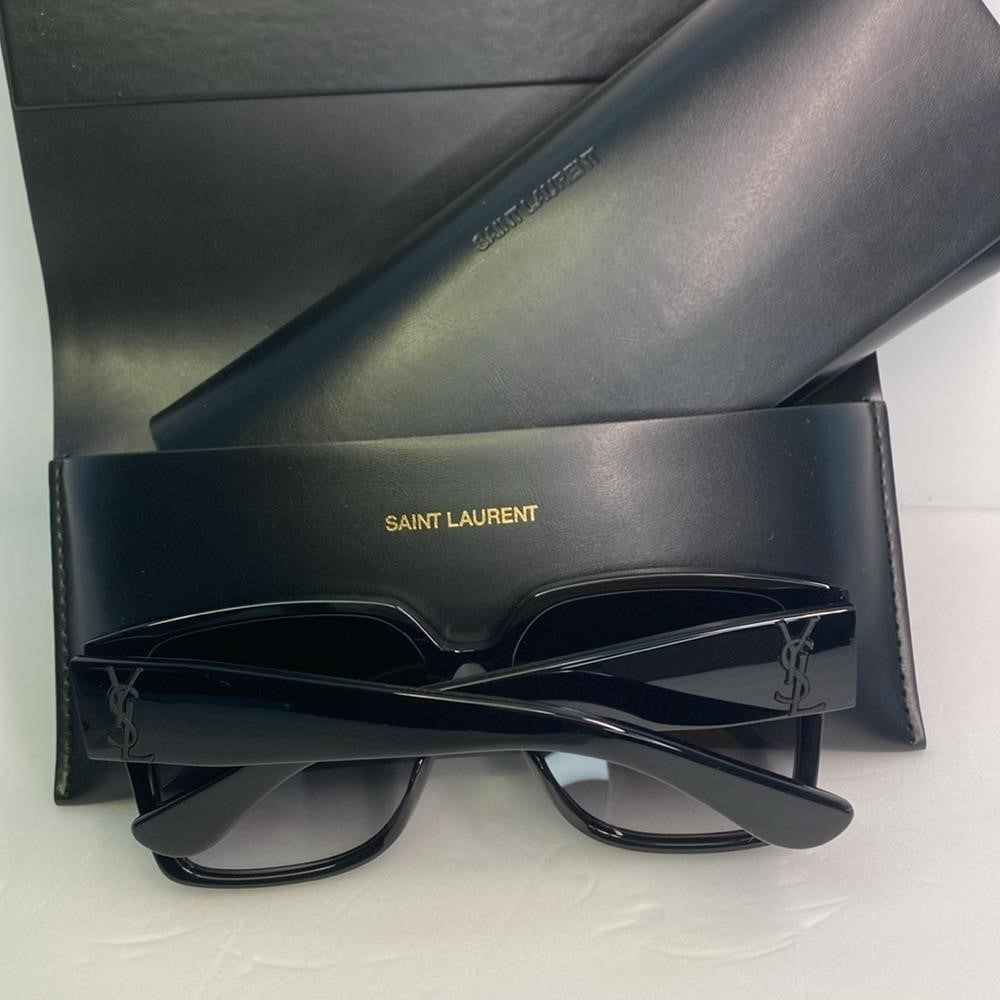 New Authentic SAINT LAURENT  Square SL M9 Black Sunglasses