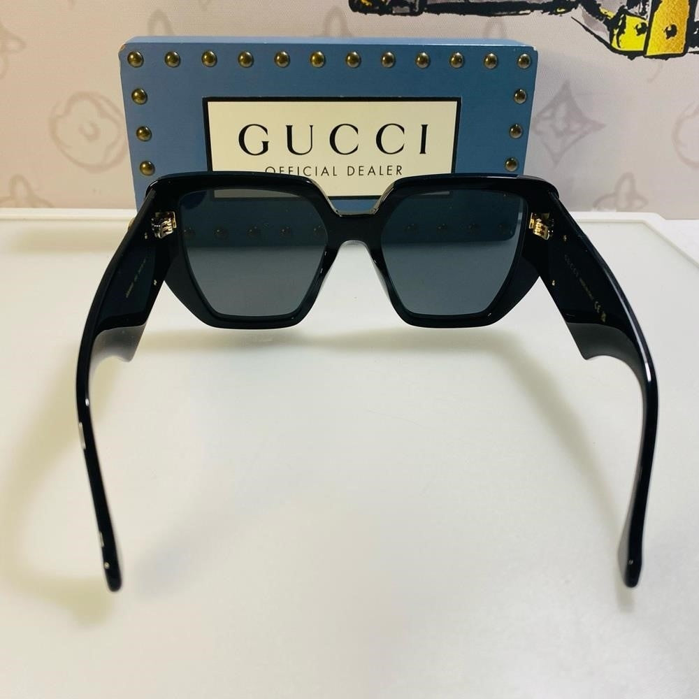 New Gucci Geometric Men’s Women’s Sunglasses GG0956S 003 Black/Gold 54mm