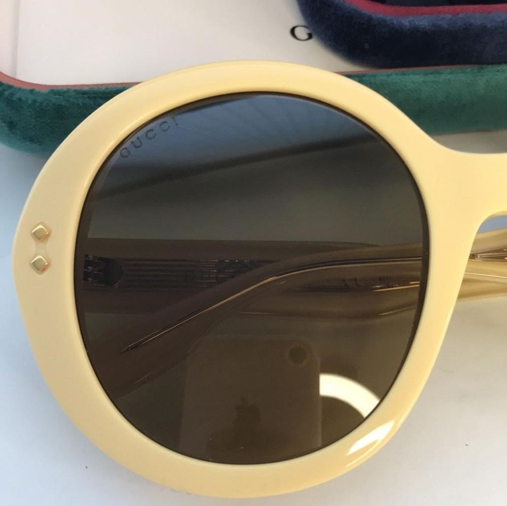 💯 Oginal New GUCCIGG1081S Round-Frame Acetate Sunglasses