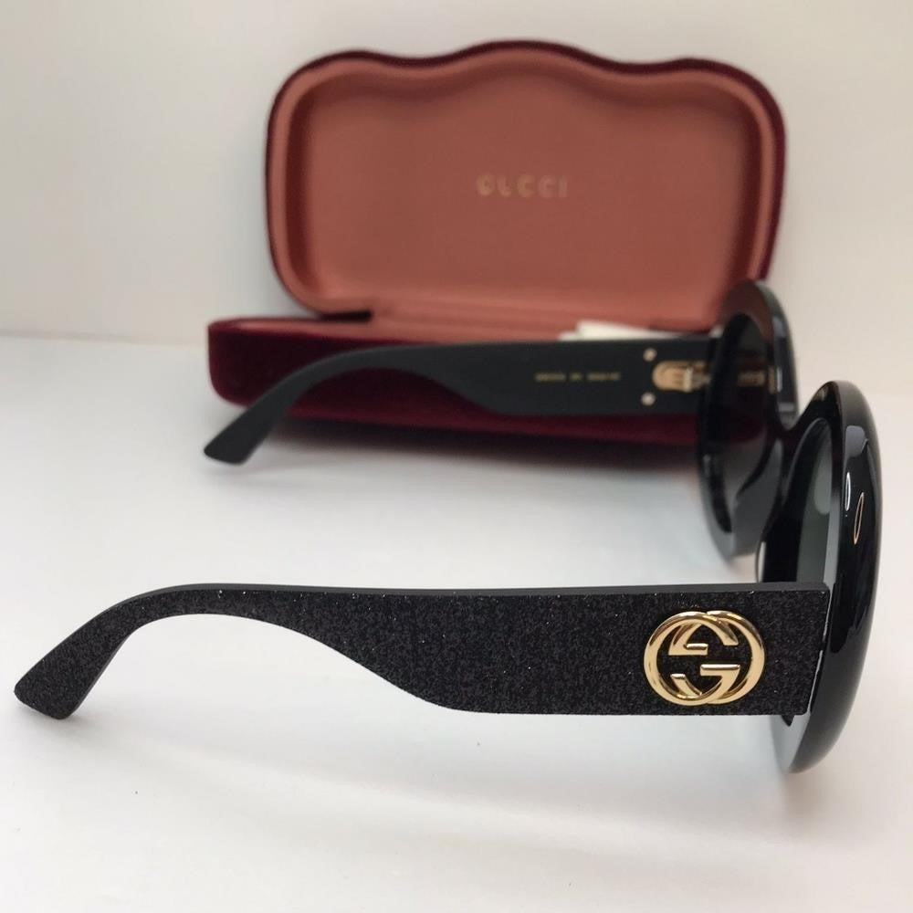 💯 Original  Gucci GG0101S 001 Grey Gradient Round Sunglasses.