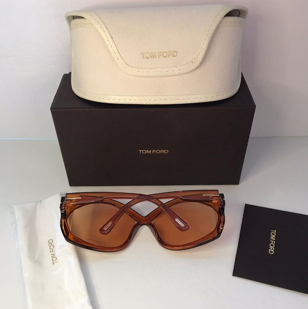 New - 💯 Original  Tom Ford Brown Oversized Ladies Sunglasses FT0903 48E 68