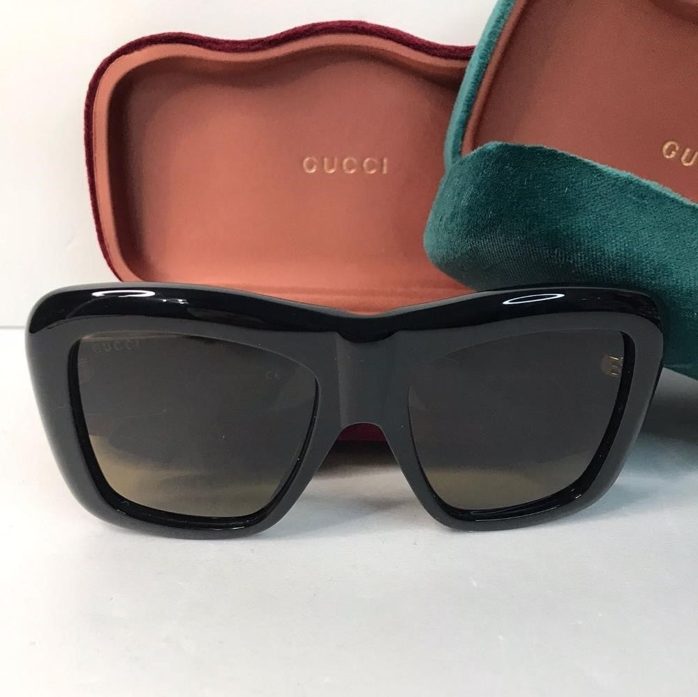 💯 Original  GUCCIAcetate Square Frame Sunglasses GG0498S Black