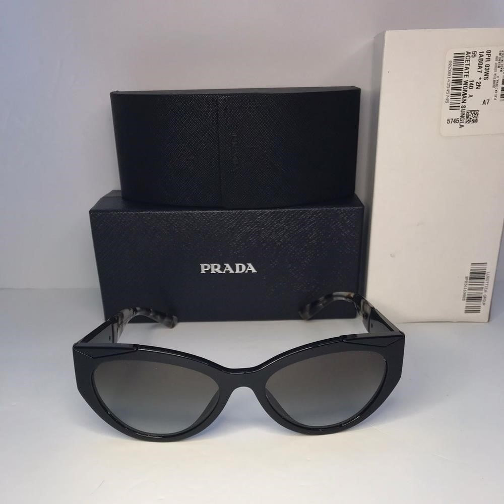 💯 Original Prada Grey Gradient Cat Eye Ladies Sunglasses PR 03WS 1AB0A7 55.