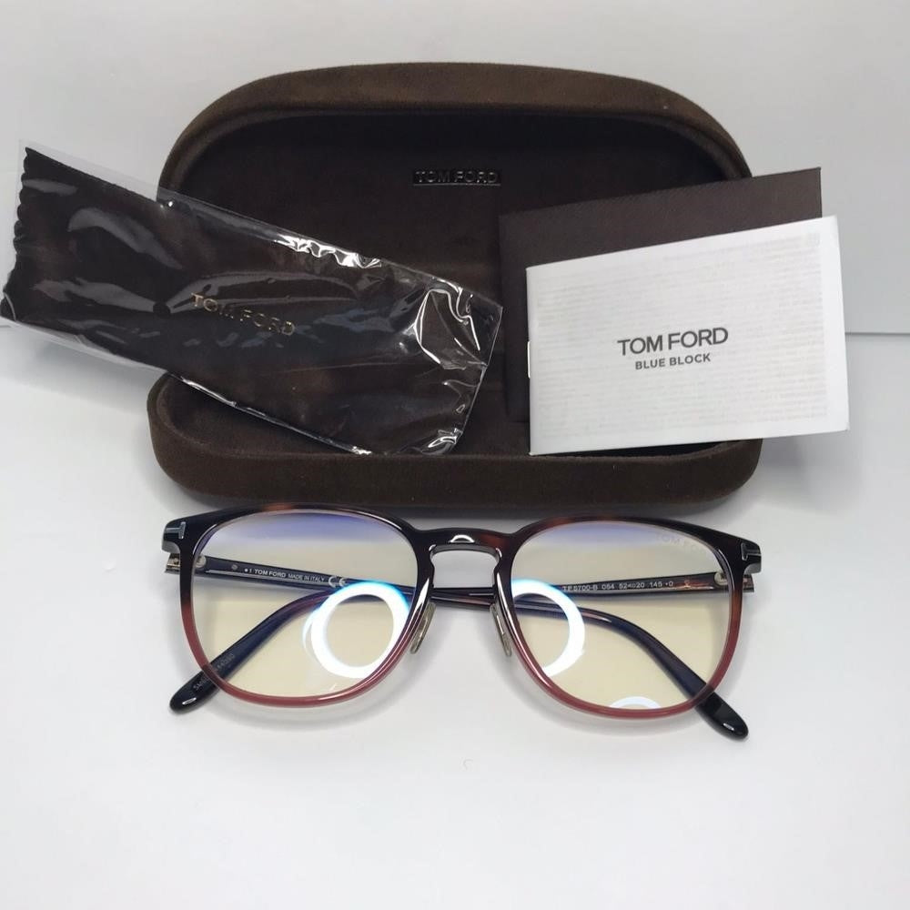 💯 Original  FordTom  FT5700-B 054 Unisex Shiny Burgundy Metal Frame Eyegl