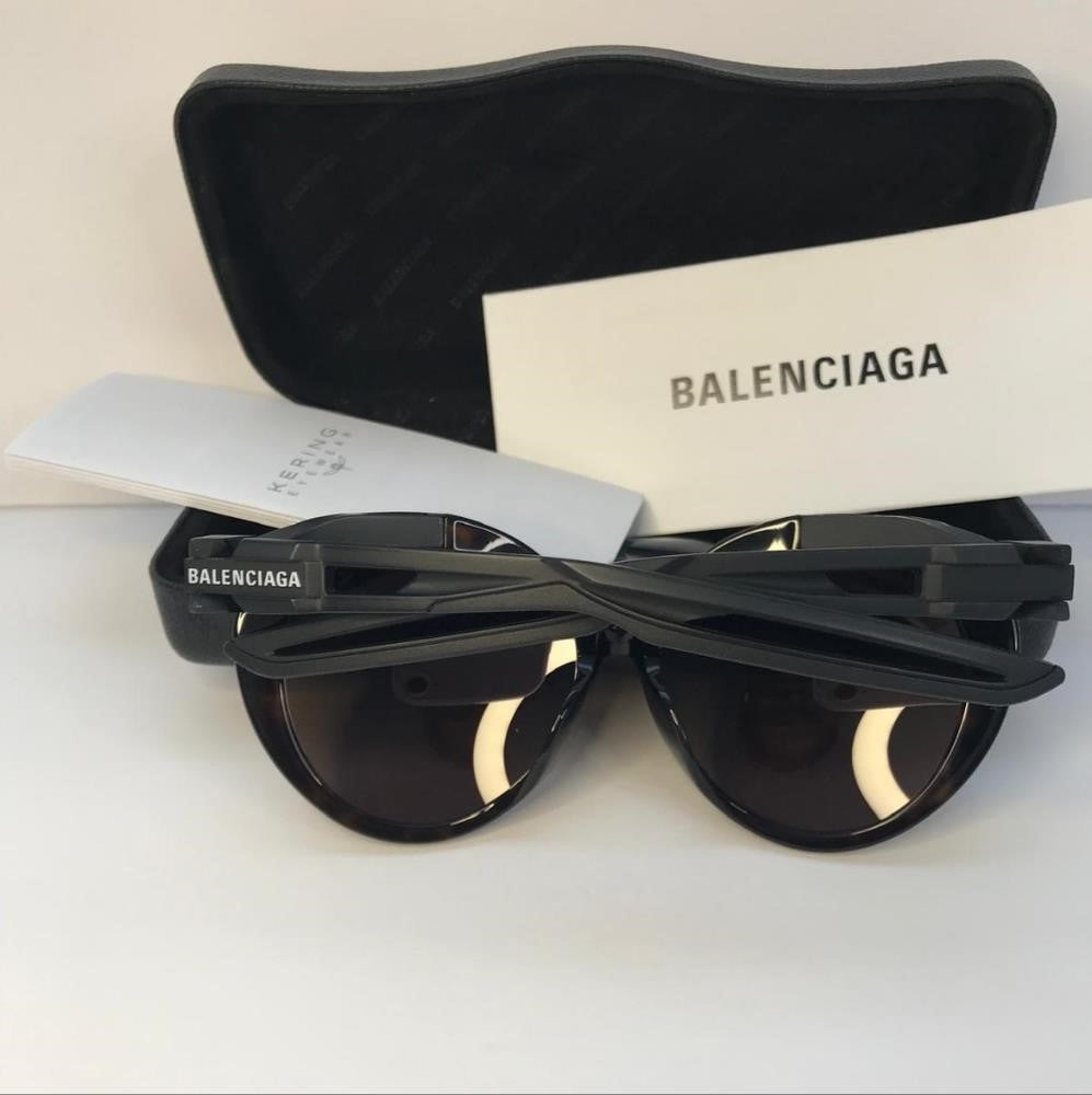 Balenciaga Women's BB0024SA BB/0024/SA 001 Havana Fashion Round Sunglasses 56mm