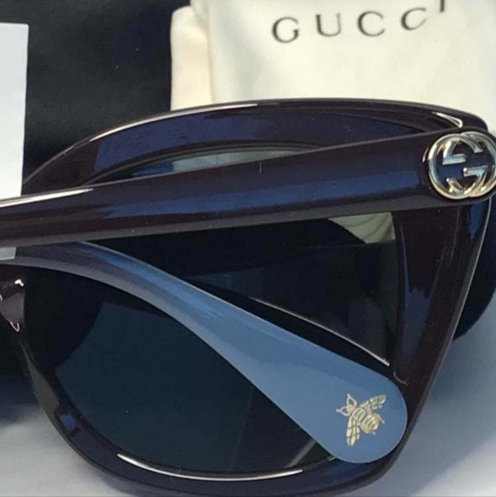 Gucci GG0921S 004 Sunglasses Women`s Brown/grey Lenses Fashion Rectangular 55mm