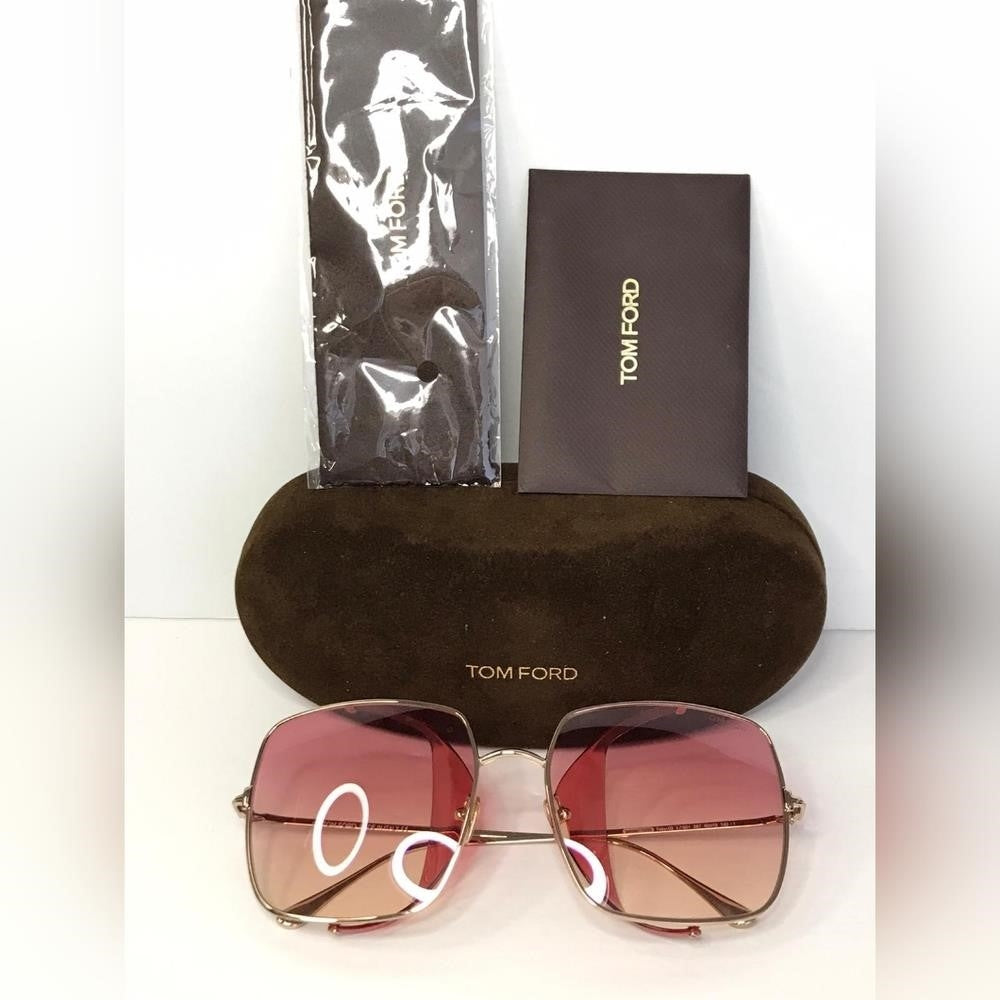 💯 Original Tom Ford Square Sunglasses TF901 Toby-02 28T Gold 60mm FT0901