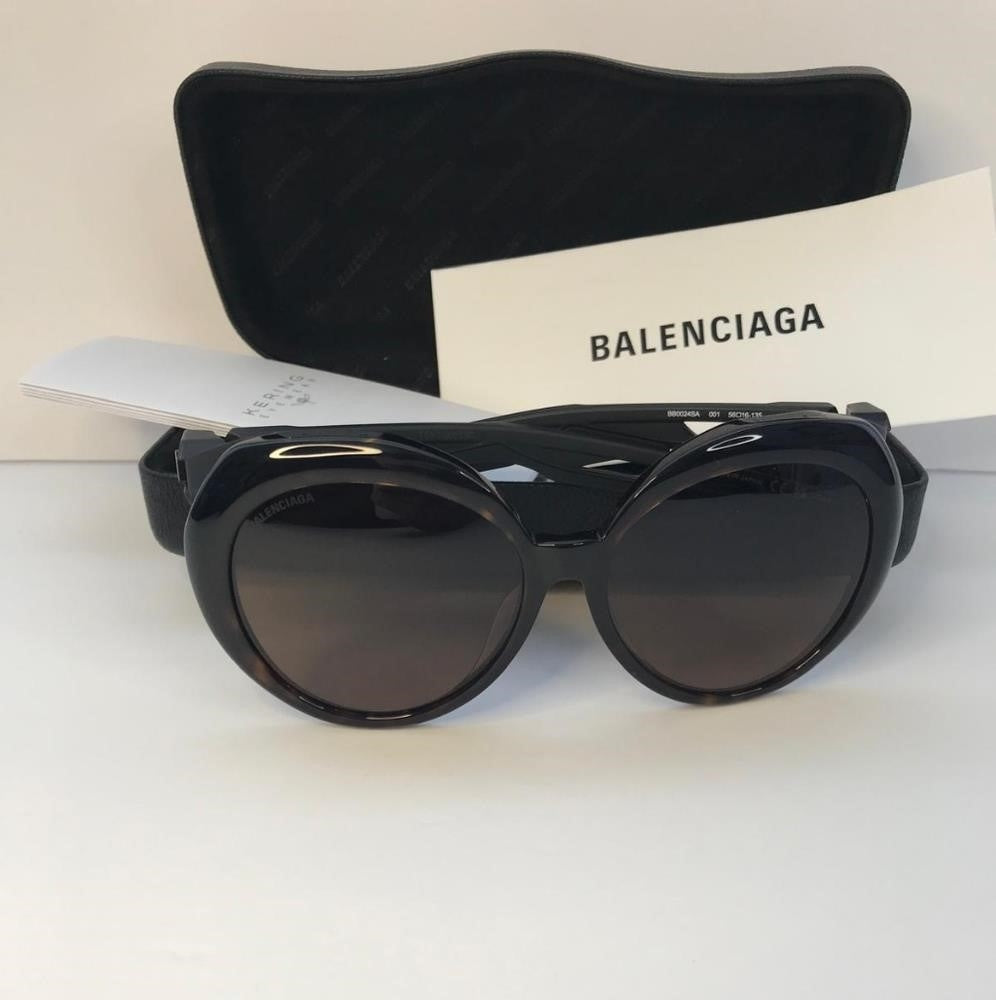 Balenciaga Women's BB0024SA BB/0024/SA 001 Havana Fashion Round Sunglasses 56mm