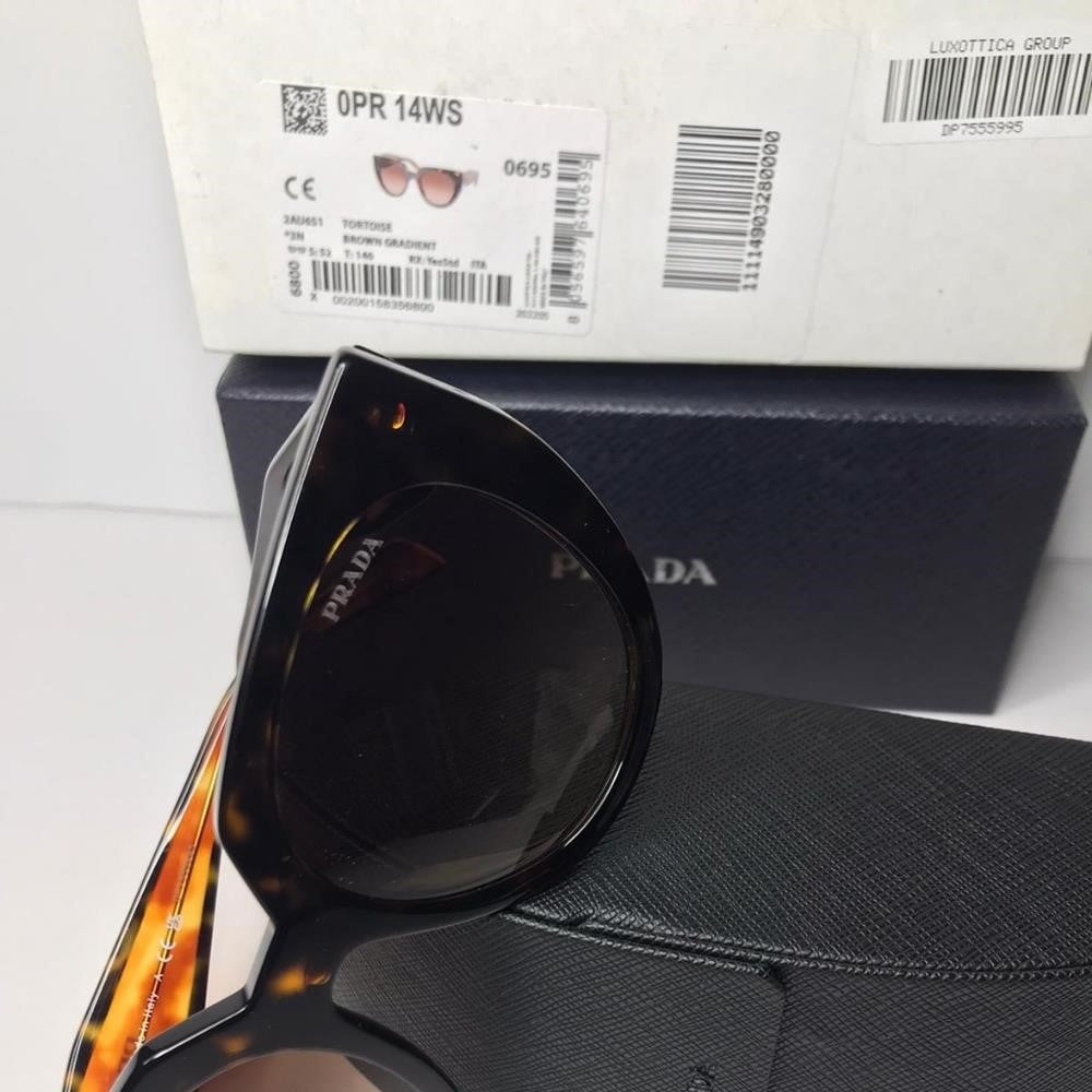 Authentic New PR14WS 2AU6S1 Prada Women's Oversized Rounded Cat Eye Sunglasses