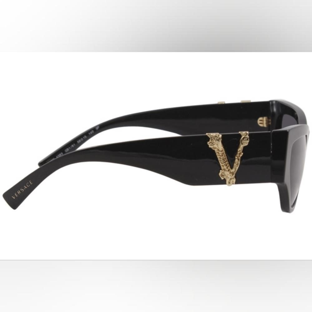 New- Versace VE4383 GB1/81 Sunglasses Women's Black/Grey Polarized Lens Cat E…