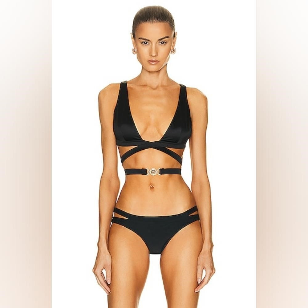 New💯🩱 Authentic  VERSACE Black Belize Bikini Top - Black