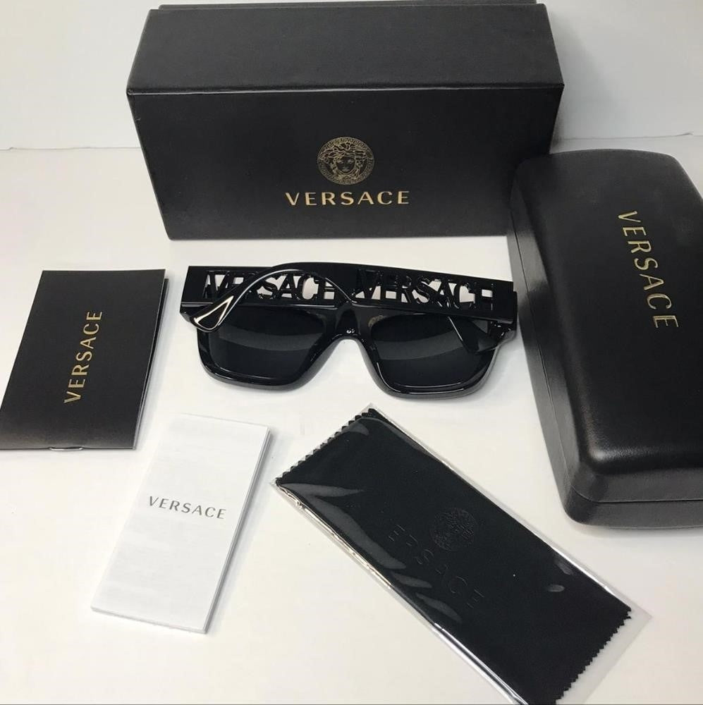 Authentic New Versace VE4430U BLK SHN GRY