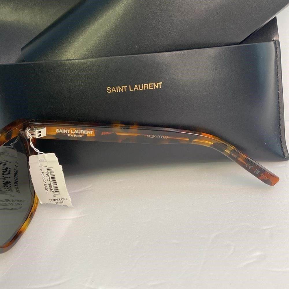 New Authentic SAINT LAURENT  Acetate Flat Top SL1 015 Sunglasses Tortoise