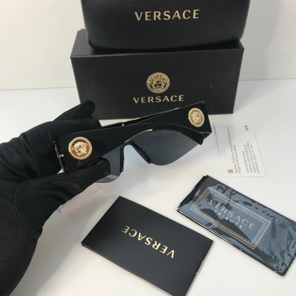 💯 New Authentic  Trendy  Versace VE2197 12526G 140 - Pale Gold Sunglasses