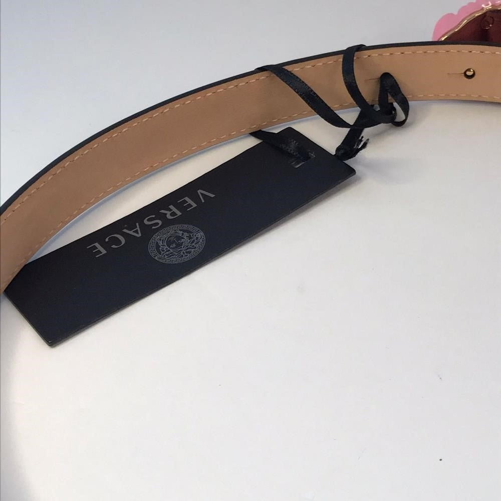 - New 💯 Original VERSACE MEDUSA LEATHER SKINNY BELT IN PINK