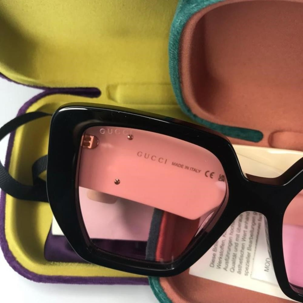 💯 New Gucci Pink Geometric Ladies Sunglasses GG0956S 002 54.