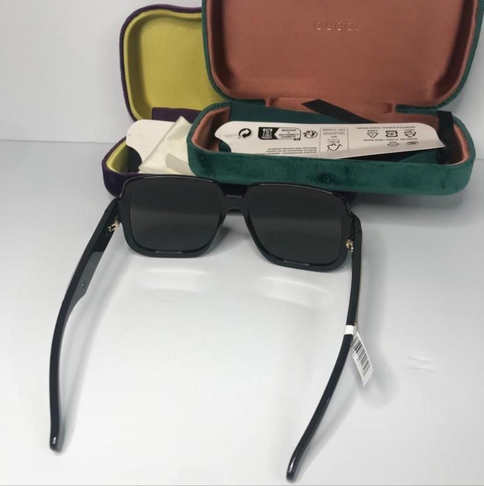 💯 Original  GUCCI GG0979S 001 Oversized Square Acetate Sunglasses - Black