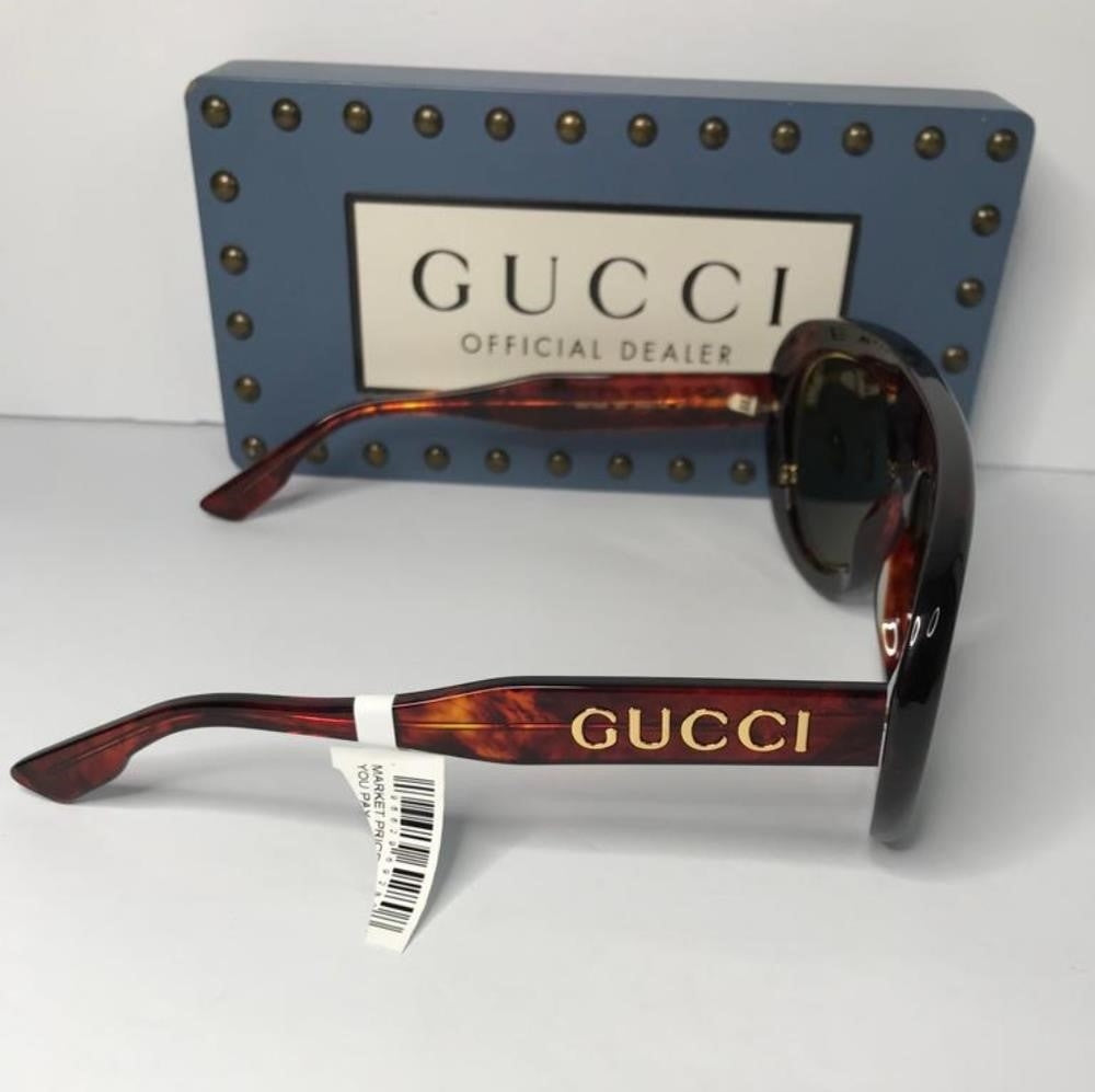 💯 New Original GUCCIAcetate Oversize Sunglasses GG1152S Tortoise