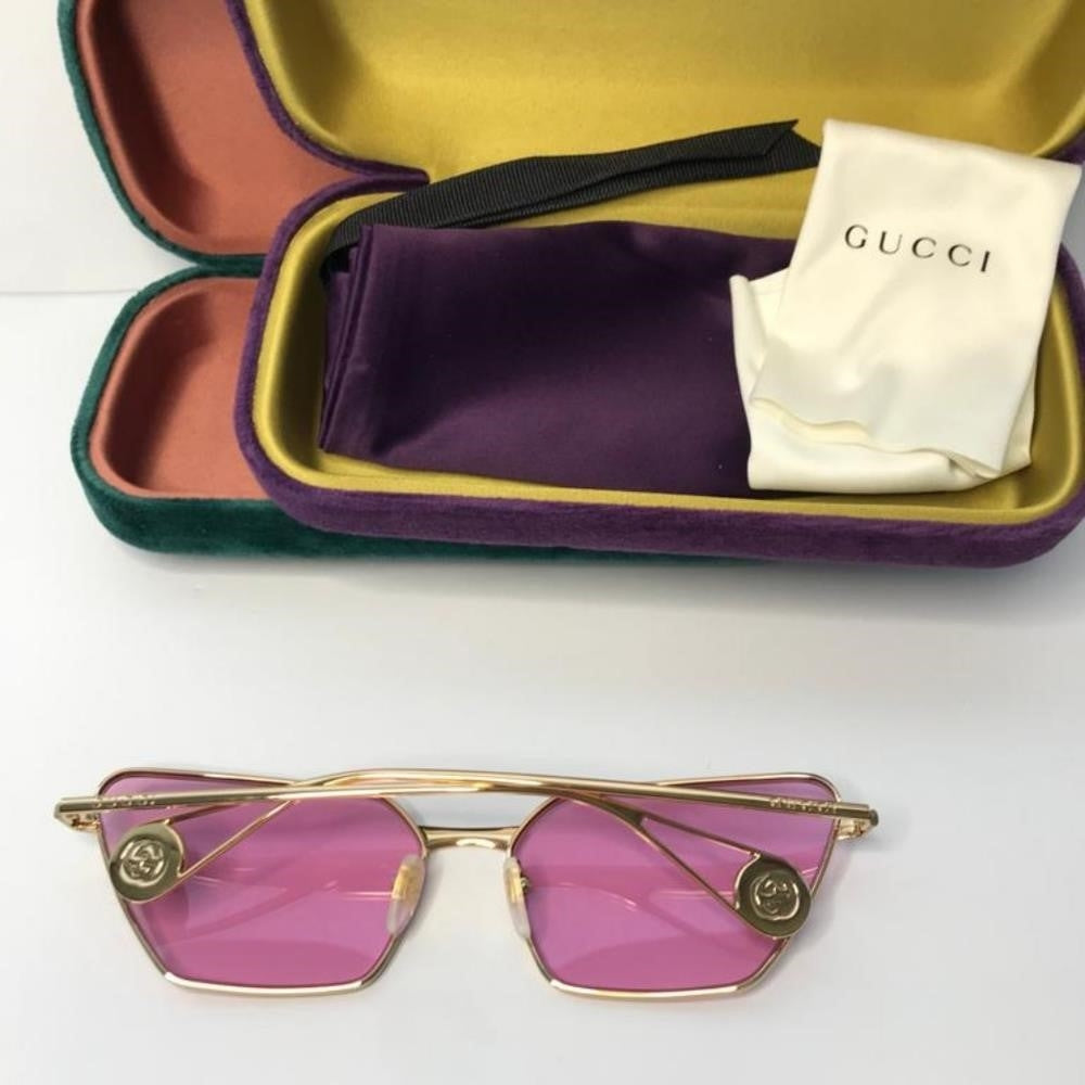 💯 Original Gucci Pink Geometric Ladies Sunglasses GG0538S 005