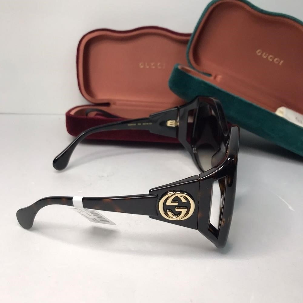 💯 original  New Gucci OVERSIZED   HAVANA BROWN Sunglasses, GG0875S-002-6