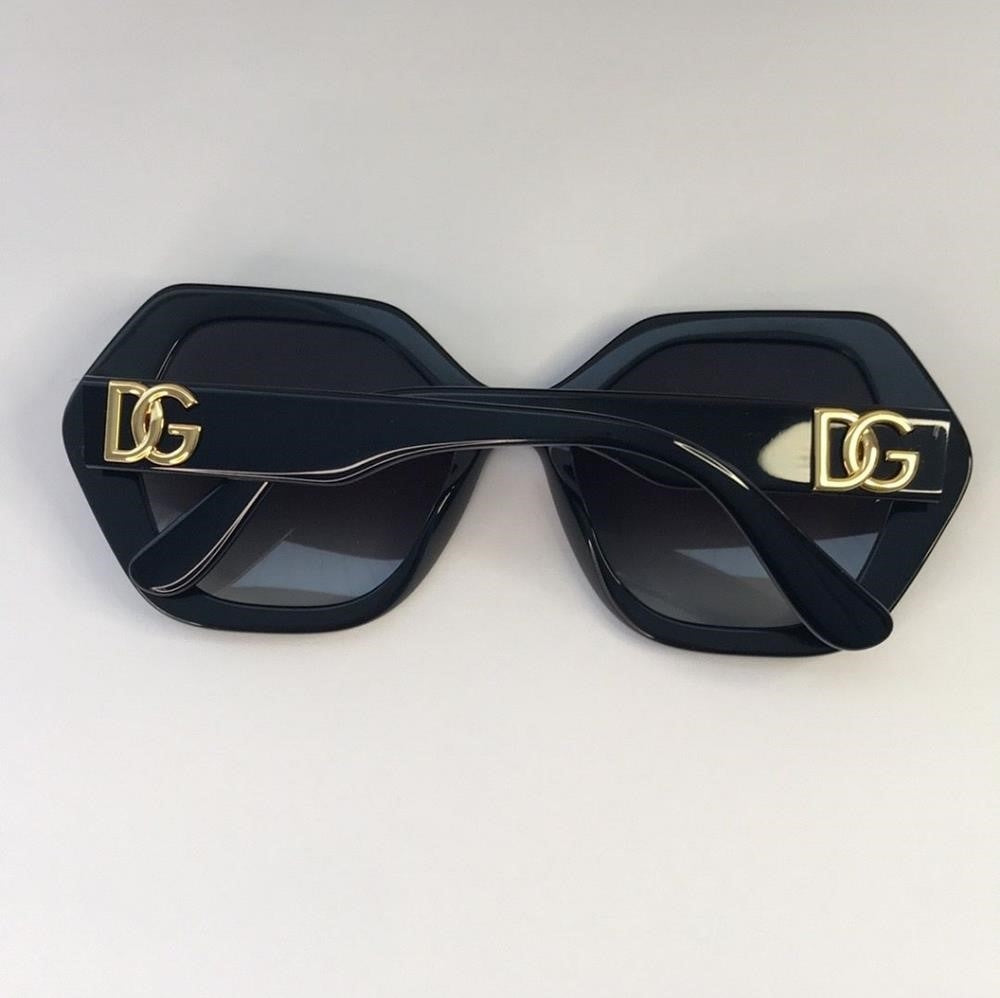 New Authentic Dolce and Gabbana Gradient Black Irregular Ladies Sunglasses DG440