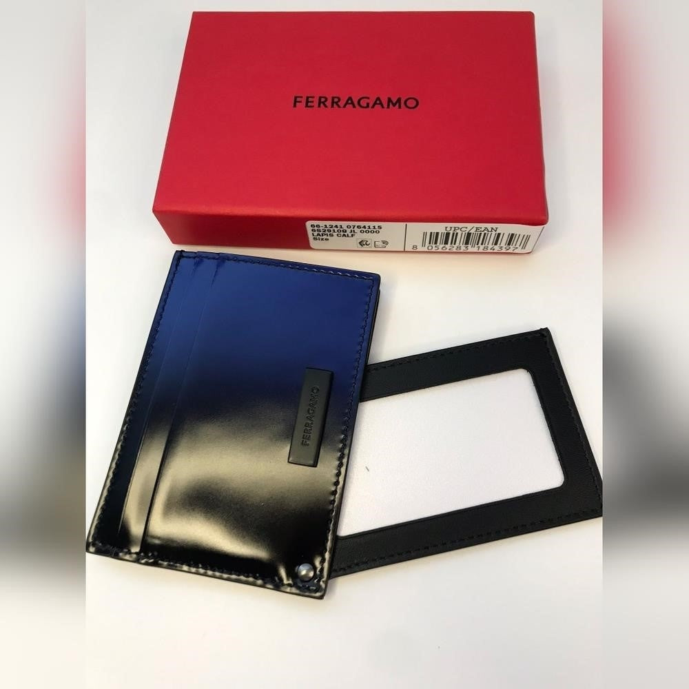 New Original Ferragamo’s Men's Maori Ombré Leather Bifold Wallet Card Case