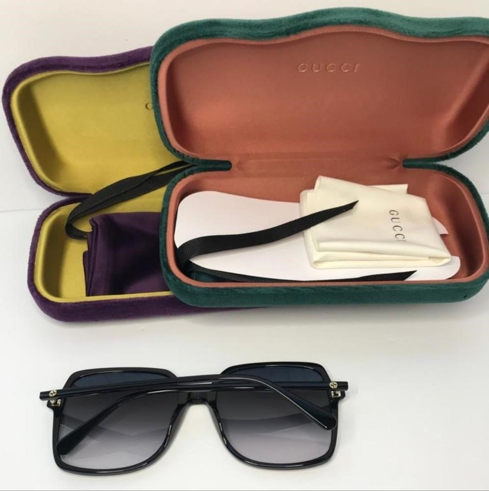 💯 Original Gucci Grey Gradient Square Ladies Sunglasses GG0544S 001 57.