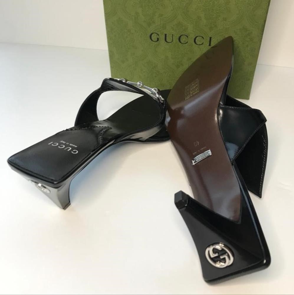 New 💯 Original GUCCIMariame Leather Bit Thong Sandals